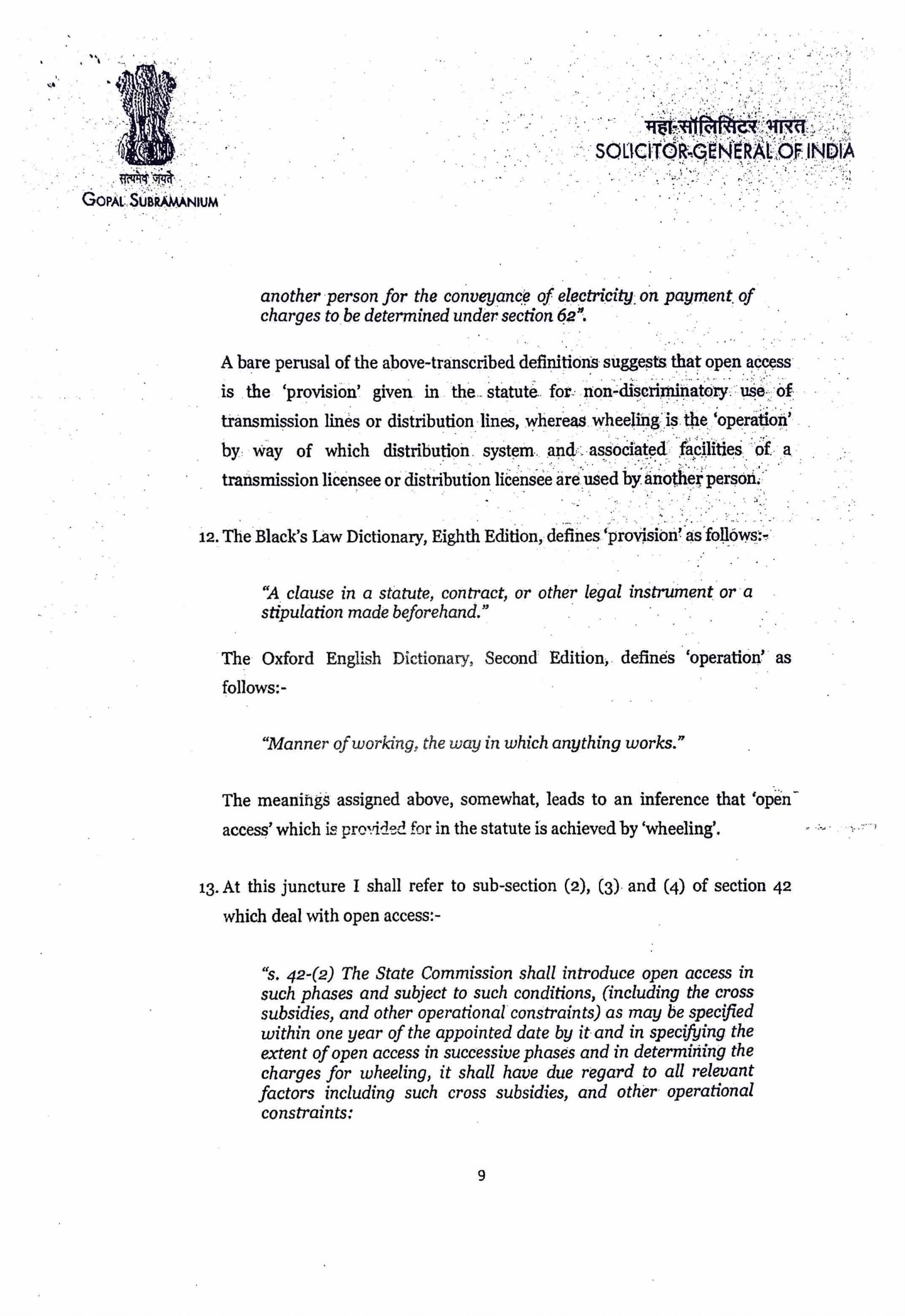 opinion of SGI-09